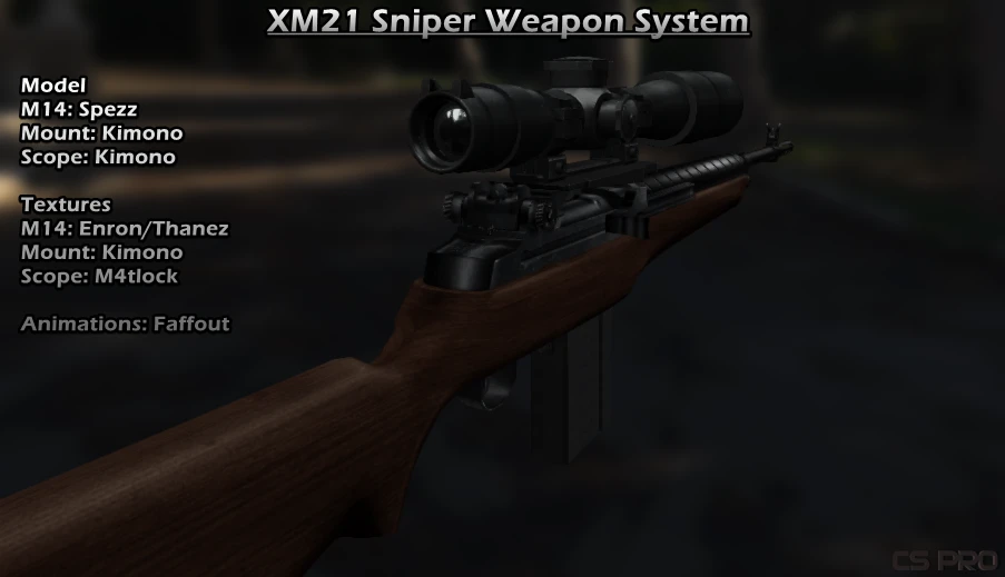 Скачать Модель XM21 (M14) Sniper Weapon System для CS 1.6