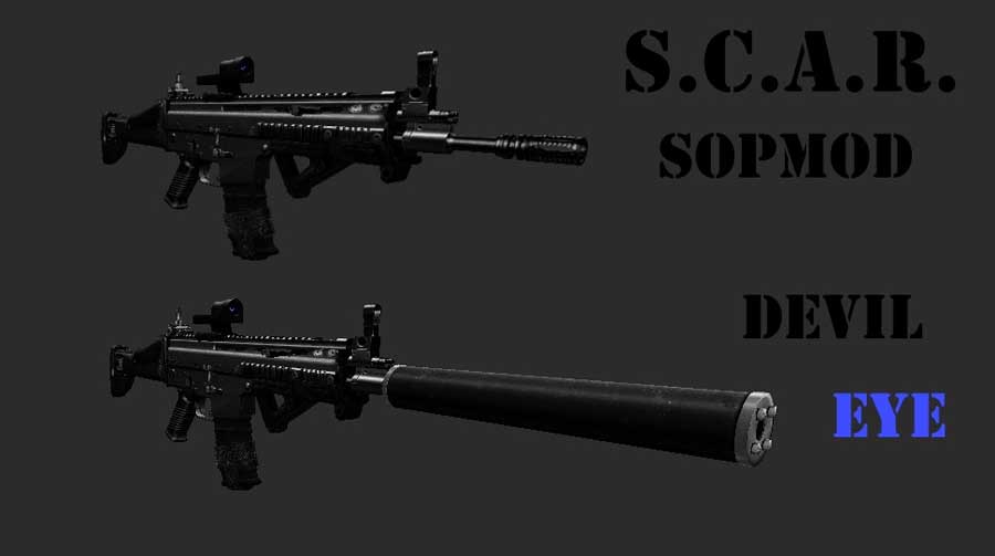 Скачать Модель S.C.A.R. SOPMod system - Devil eye для CS 1.6