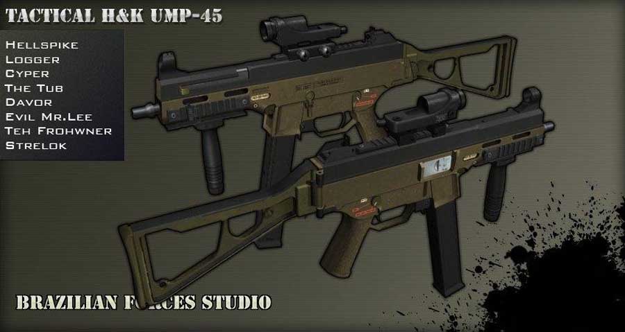 Скачать Модель Evil Mr. Lee's UMP 45 Anims для CS 1.6