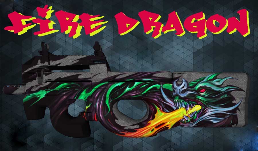 Скачать Модель CSGO P90 Fire Dragon для CS 1.6