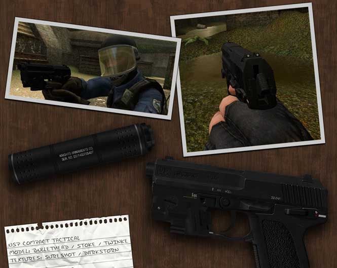 Скачать Модель USP Compact Tactical для CS 1.6