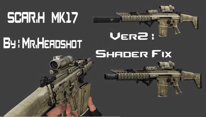 Скачать Модель SIG-552 «Scar-H MK17 v2 [Shader Fix]» для CSS