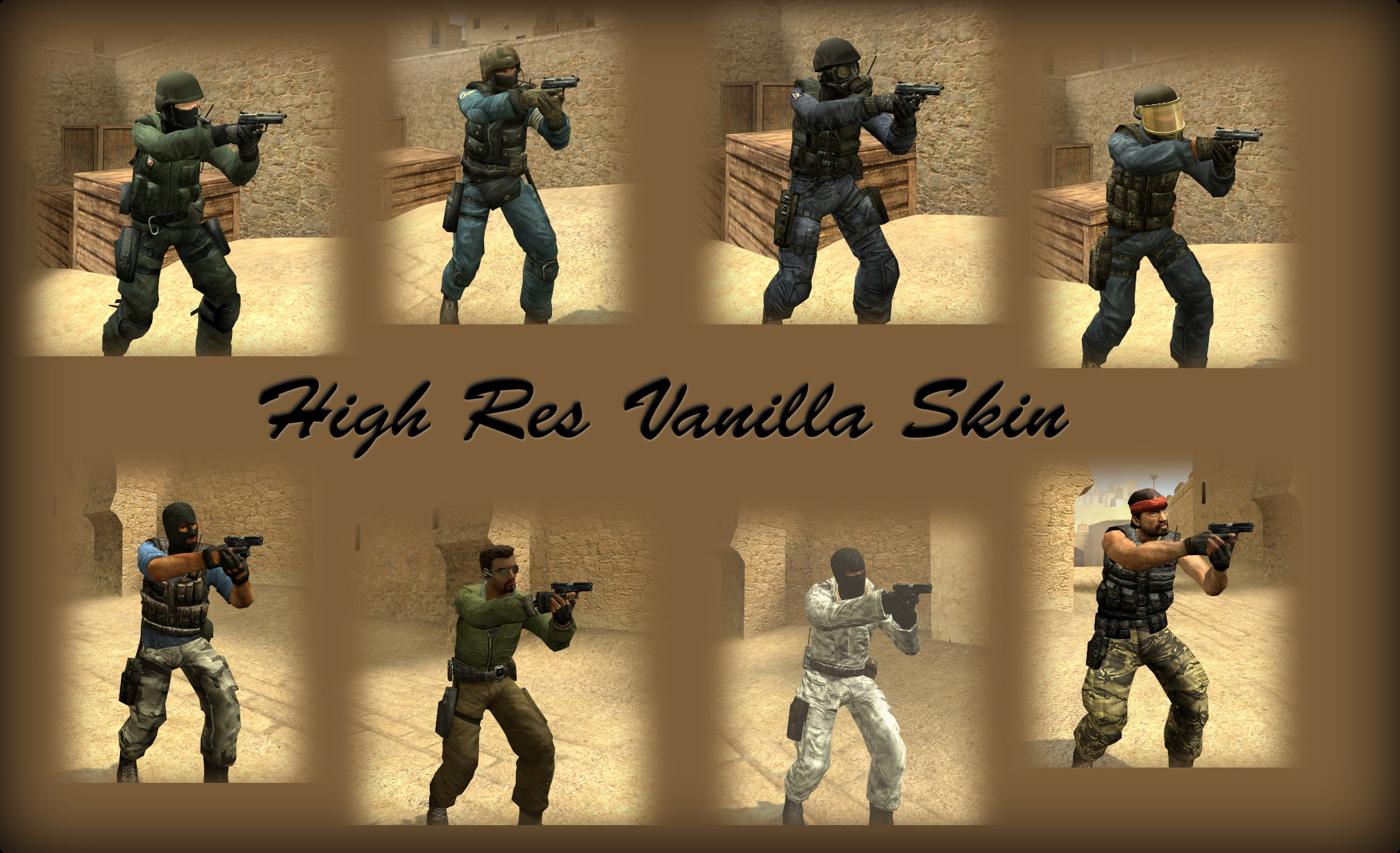 Скачать Пак моделей CT и T «High Res Vanilla Skin» для CSS